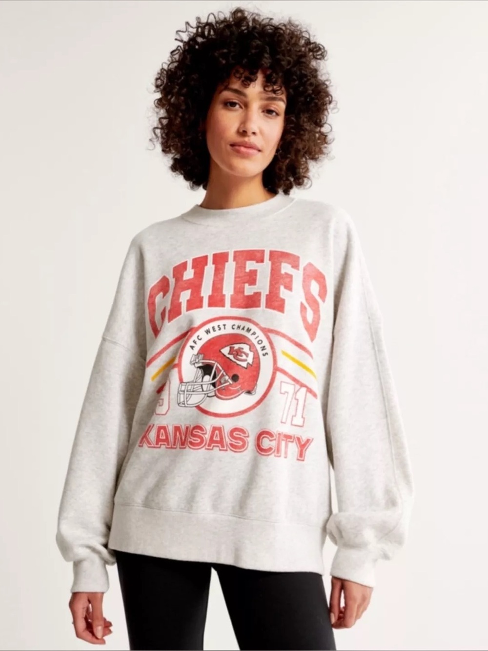 Kansas City Chiefs Gray Graphic Sweatshirt - Abercrombie